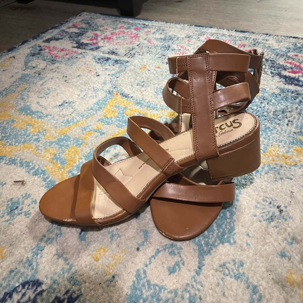 Brown Gladiator Sandals with Ankle Straps